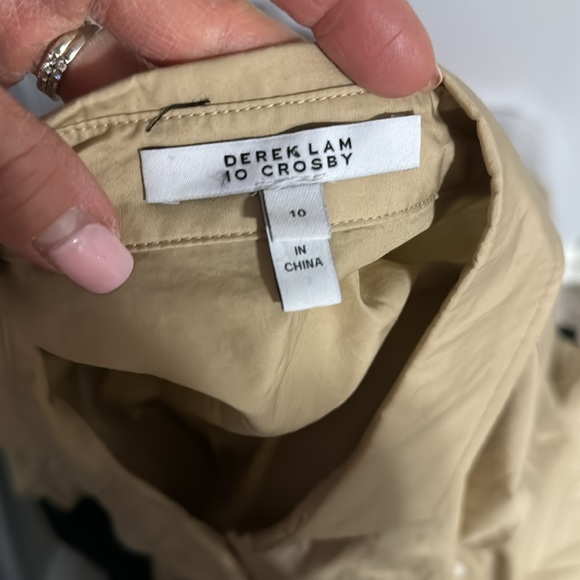 NEW Derek Lam 10 Crosby Tan Jayce Cutout Shirtdress Size 10 - Picture 3 of 6